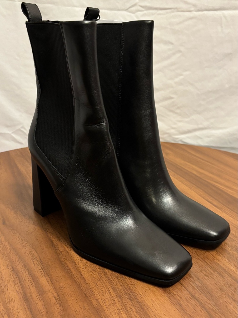 Zara Black Block Heel Boots